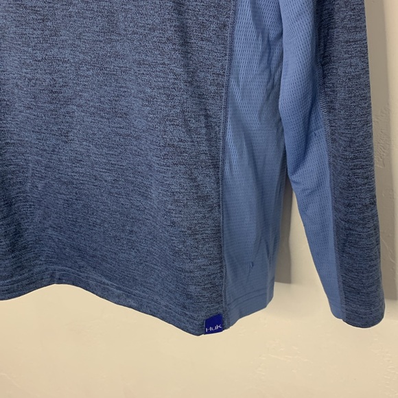 HUK Performance Fishing Blue Long Sleeve Shirt - Picture 3 of 11